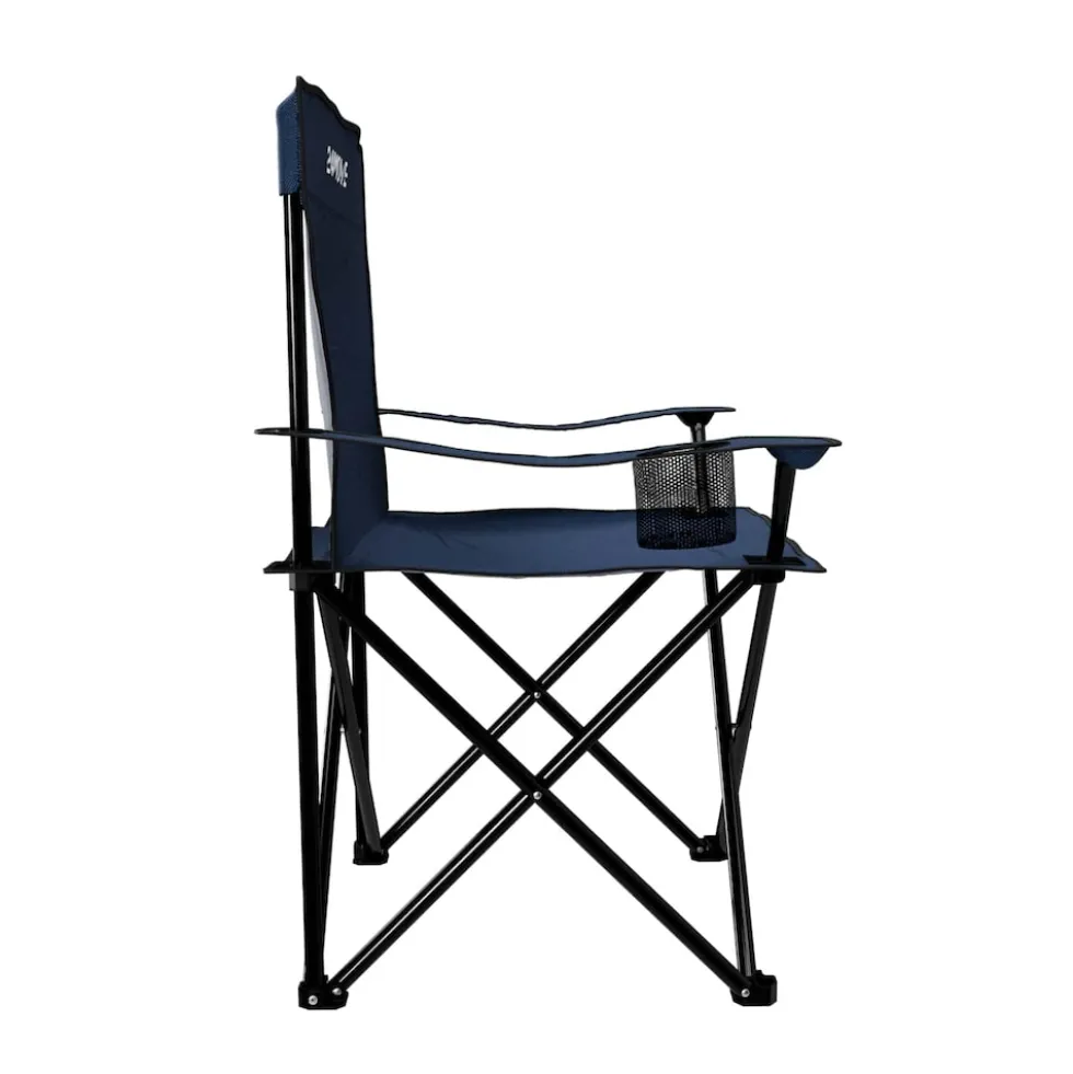 24MOVE® Campingstuhl Faltstuhl, blau, mit Getränkehalter und Tragetasche Outdoor, faltbar max. 100kg, Angerstuhl, Klappstuhl