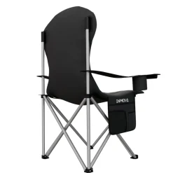 24MOVE® Campingstuhl Salvador faltbar Camping Klappstuhl gepolstert inkl. Tragetasche, bis 150kg belastbar, schwarz