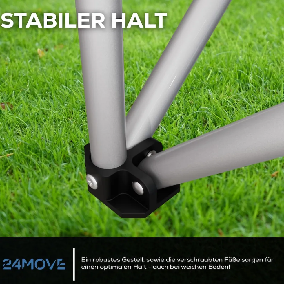 24MOVE® Campingstuhl Salvador faltbar Camping Klappstuhl gepolstert inkl. Tragetasche, bis 150kg belastbar, schwarz