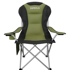24MOVE® Campingstuhl Salvador faltbar Camping Klappstuhl gepolstert inkl. Tragetasche, bis 150kg belastbar, grün