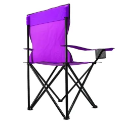 24MOVE® Faltstuhl lila Campingstuhl Anglerstuhl mit Getränkehalter - Anglersessel klappbar - Klappstuhl Gartenstuhl Faltstuhl Relaxsessel Campingsessel faltbar, Polyester, für draußen oder drinnen