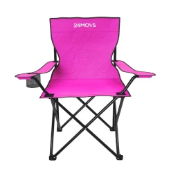 24MOVE® Faltstuhl pink Campingstuhl Anglerstuhl mit Getränkehalter - Anglersessel klappbar - Klappstuhl Gartenstuhl Faltstuhl Relaxsessel Campingsessel faltbar, Polyester, für draußen oder drinnen