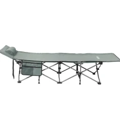 24MOVE® Feldbett Campingbett bis 150 kg In-und Outdoor Camping faltbar mit Seitentasche und Kissen