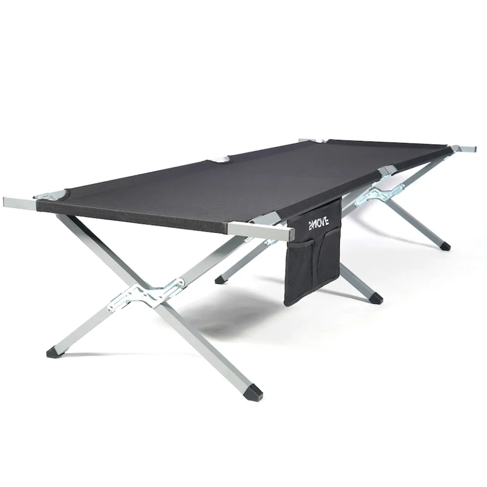 24MOVE® Feldbett Campingbett bis 180 kg In-und Outdoor Camping faltbar, inkl. Tragetasche für einfachen Transport