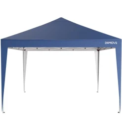24MOVE® Pavillon Santos 3x3m Pop-Up UV-Schutz 50+ Wasserdicht & winterfest mit Tasche faltbar & stabil, für Camping & Garten Faltpavillon - Partyzelt Blaullon Faltpavillion SANTOS 3x3M Pop Up wasserdicht klappbar, blau