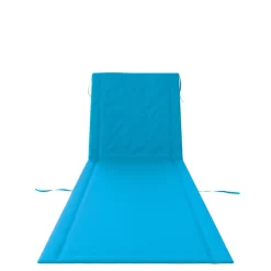 24MOVE® Strandmatte 2er Set klappbar mit Rückenlehne, Strandliege mit Gurt, tragbar für Strand und Garten, Liegematte blau