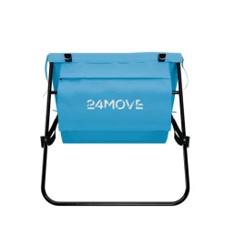 24MOVE® Strandmatte 2er Set klappbar mit Rückenlehne, Strandliege mit Gurt, tragbar für Strand und Garten, Liegematte blau