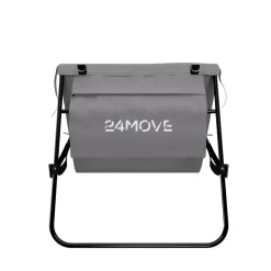 24MOVE® Strandmatte 1er Set klappbar mit Rückenlehne, Strandliege mit Gurt, tragbar für Strand und Garten, Liegematte grau