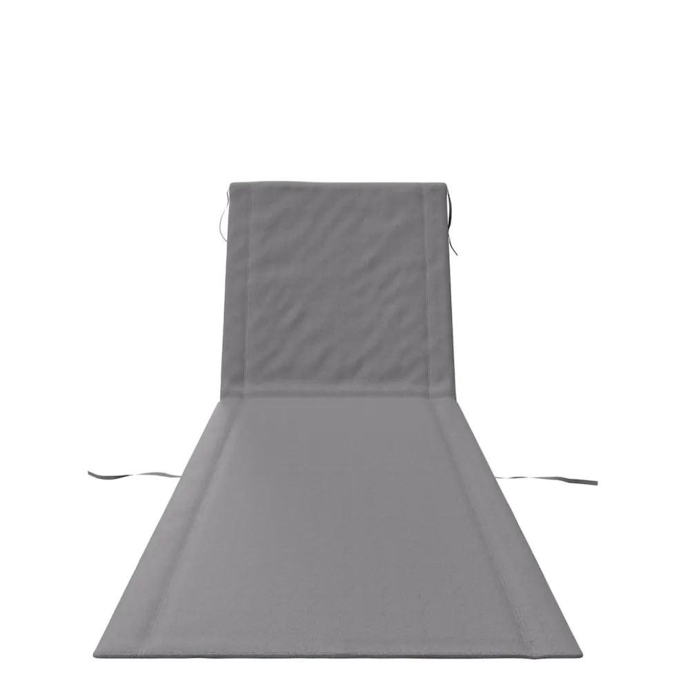 24MOVE® Strandmatte 1er Set klappbar mit Rückenlehne, Strandliege mit Gurt, tragbar für Strand und Garten, Liegematte grau