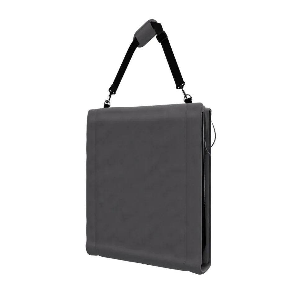 24MOVE® Strandmatte 2er Set klappbar mit Rückenlehne, Strandliege mit Gurt, tragbar für Strand und Garten, Liegematte grau