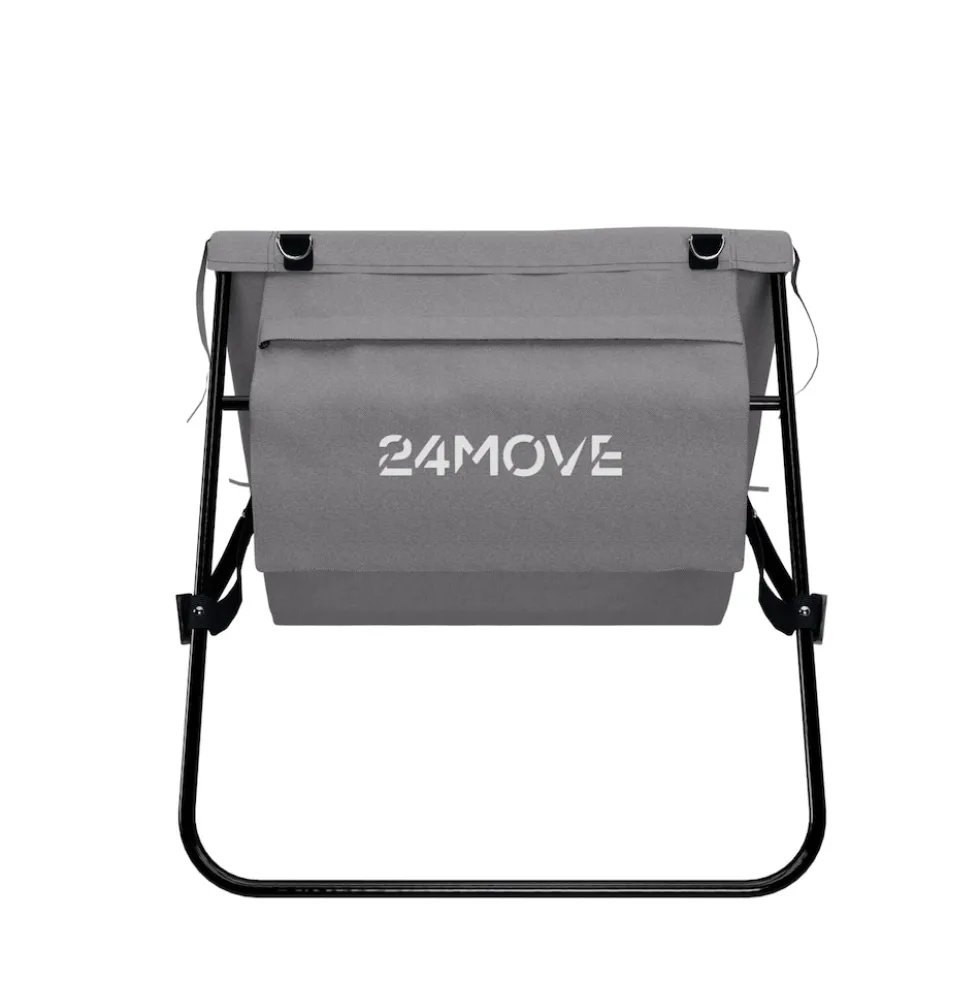 24MOVE® Strandmatte 2er Set klappbar mit Rückenlehne, Strandliege mit Gurt, tragbar für Strand und Garten, Liegematte grau