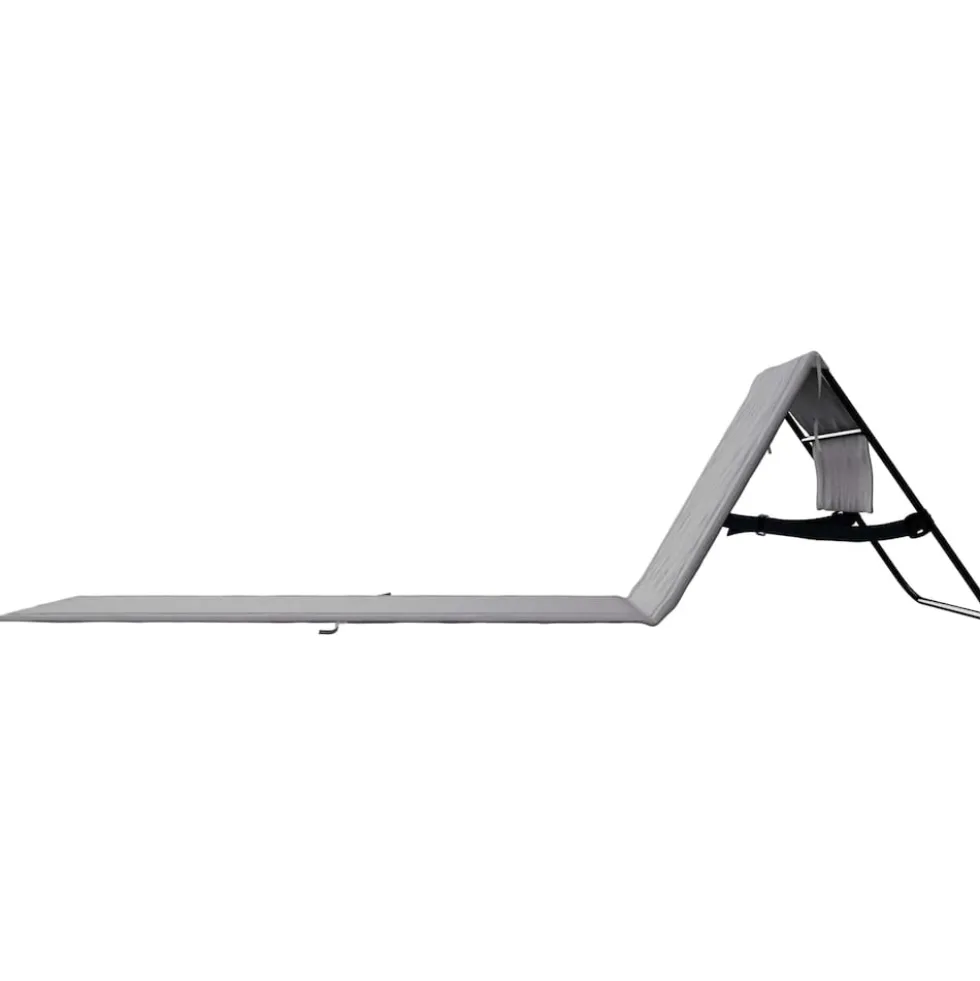 24MOVE® Strandmatte 2er Set klappbar mit Rückenlehne, Strandliege mit Gurt, tragbar für Strand und Garten, Liegematte grau