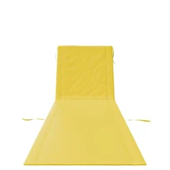 24MOVE® Strandmatte 1er Set klappbar mit Rückenlehne, Strandliege mit Gurt, tragbar für Strand und Garten, Liegematte gelb