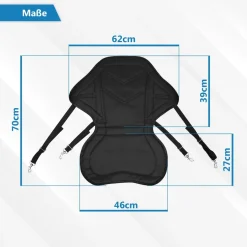 24MOVE® SUP Kajak Sitz für Paddle Boards und Kajaks, gepolstert und ergonomisch, mit Tasche, Surfboard, Stand Up Sitz