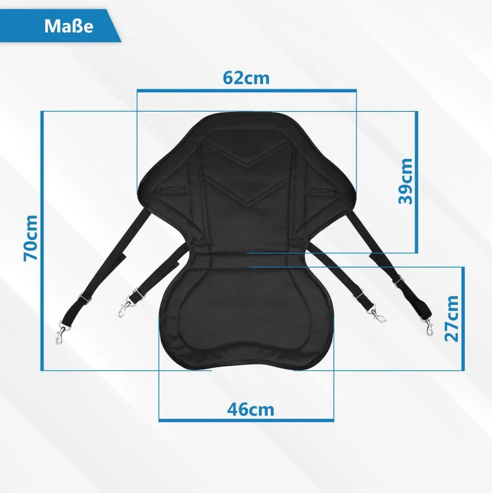 24MOVE® SUP Kajak Sitz für Paddle Boards und Kajaks, gepolstert und ergonomisch, mit Tasche, Surfboard, Stand Up Sitz