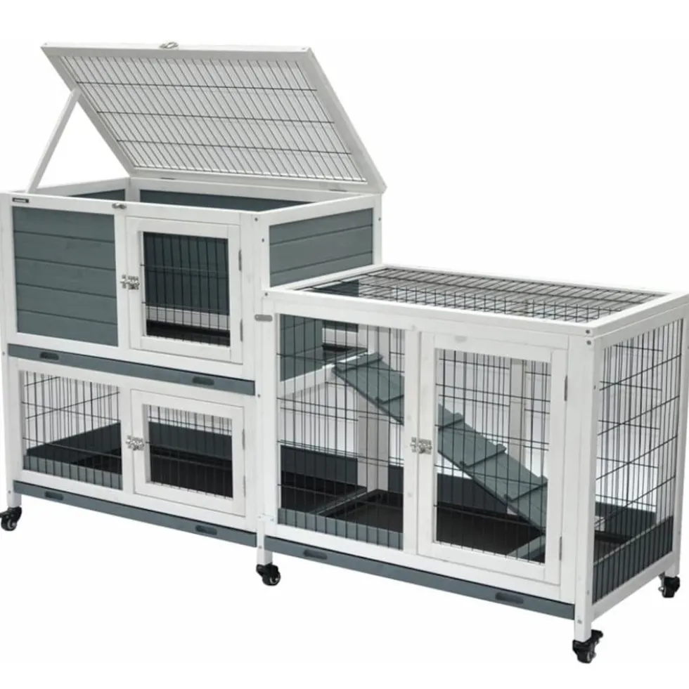 Nanook Indoor Kleintierstall Leo 146 x 89 cm grau