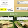 needs&wants® Holz Sandkasten mit Picknicktisch und Dach, Bänken & Abdeckung, Kinder Sandkiste mit klappbarem Deckel, UV-Sonnenschutz, Sandbox quadratisch für Garten Outdoor Spielplatz, 185x110 cm, gelb weiß braun