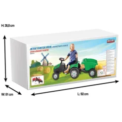 Pilsan Kindertraktor Active Pedale 07316 grün mit Anhänger ab 3 Jahren bis 50 kg