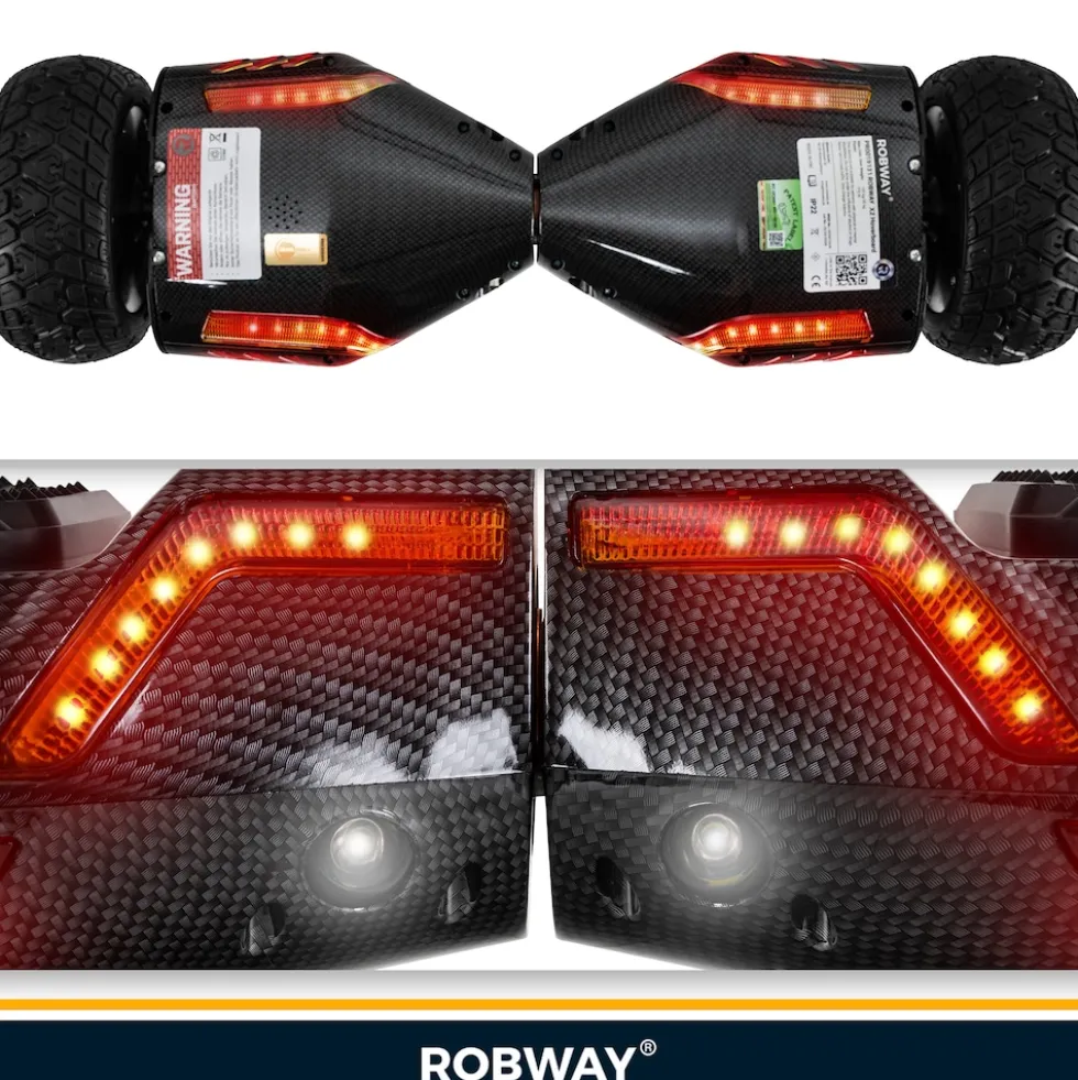 ROBWAY X2 Offroad-Hoverboard fürs Gelände, Erwachsene und Kinder, 8,5 Zoll, App, Bluetooth, 700 Watt (Navy Camo 2.0, Offroad)