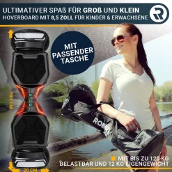 ROBWAY X2 Offroad-Hoverboard fürs Gelände, Erwachsene und Kinder, 8,5 Zoll, App, Bluetooth, 700 Watt (Navy Camo 2.0, Offroad)