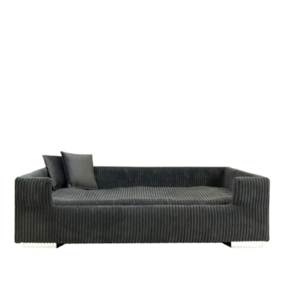 Rohrschneider Hundesofa gepolstert Cord breit beige