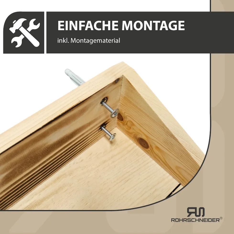 Rohrschneider Wandmulde geflammt+ Kissen mit Füllung Cord Deluxe beige