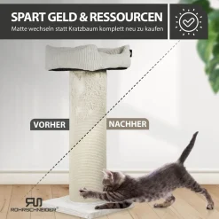 Rohrschneider XXL Kratzbaum FRIEDA – Kratztonne XXL | austauschbare Kratzmatten | stabil | extra breite Säule | Cord-Bezug waschbar | Kratzbaum für große, mittlere und kleine Katzen | Cord
