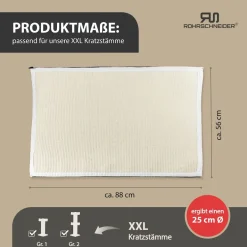 Rohrschneider XXL Kratzbaum FRIEDA – Kratztonne XXL | austauschbare Kratzmatten | stabil | extra breite Säule | Cord-Bezug waschbar | Kratzbaum für große, mittlere und kleine Katzen | Cord