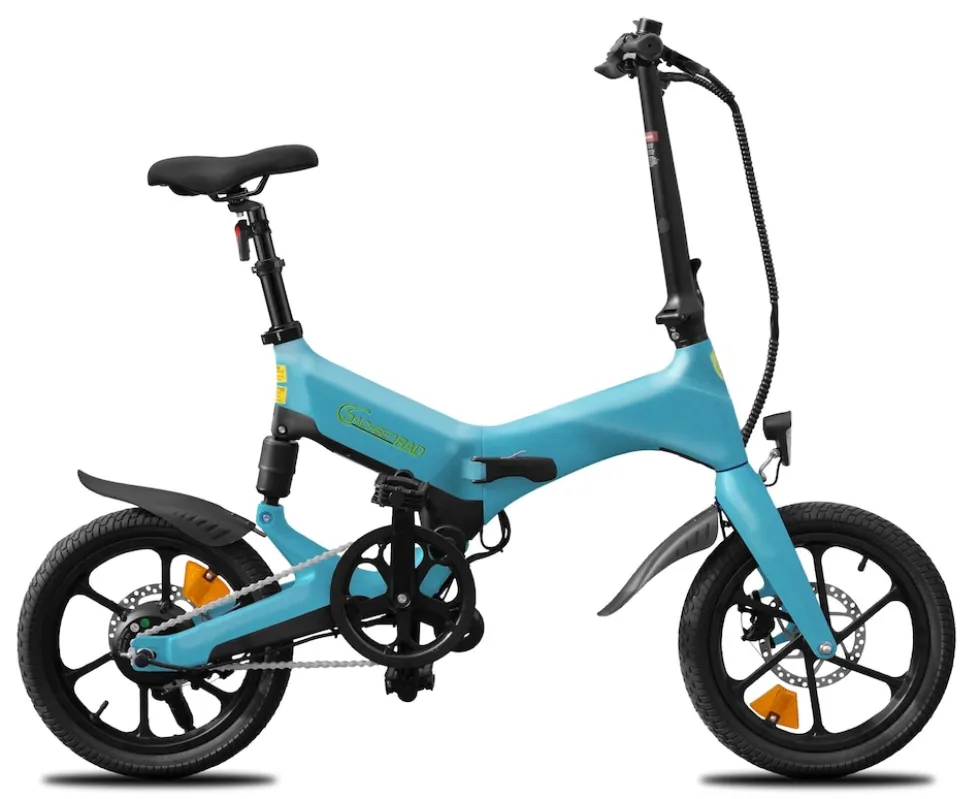 SachsenRAD E-Faltrad F12 Klapprad Ebike Elektrofahrrad Titansilber 16 Zoll