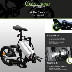 SachsenRAD E-Faltrad F12 Klapprad Ebike Elektrofahrrad Space Grau 16 Zoll
