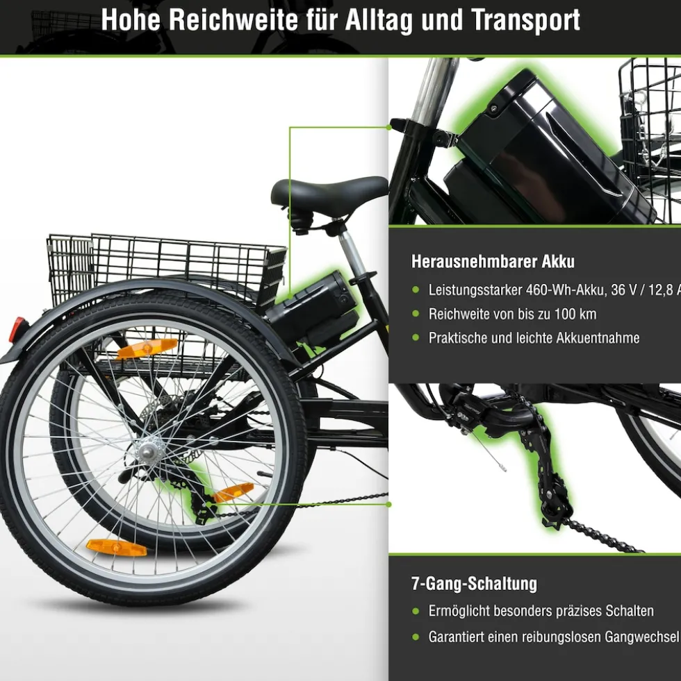 SachsenRAD E-Lastenrad T3A Trio II faltbar mit Alarmanlage