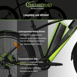 SachsenRAD E-Racing Mountain Bike R8 Flex III für On- und Offroad dunkelgrau 27.5 Zoll
