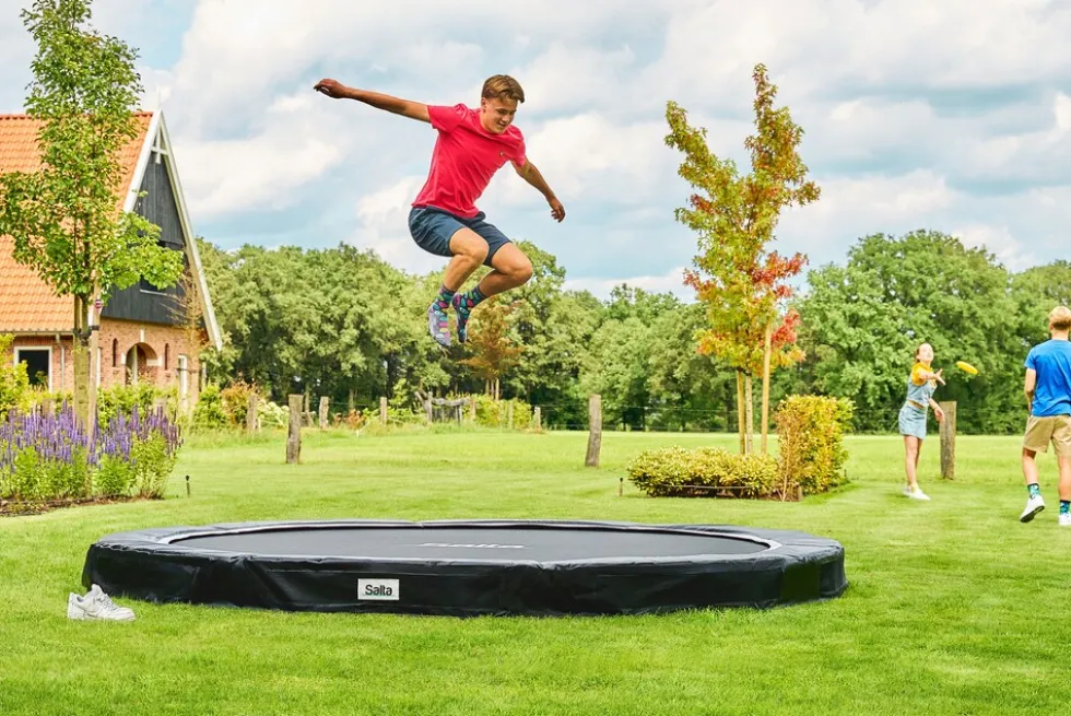 Salta Bodentrampolin Premium Ground Sports - rund - Ø251 cm - Schwarz