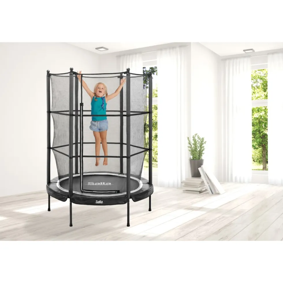 Salta Junior Trampoline für In- und Outdoor - rund - Ø140cm - Schutzrand Schwarz