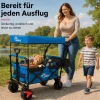 SAMAX Faltbarer Bollerwagen Offroad mit Dach - Blau
