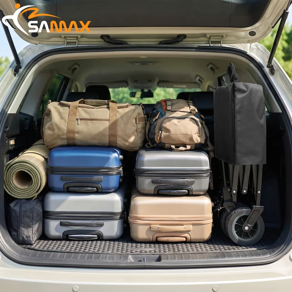 SAMAX Faltbarer Bollerwagen Offroad Camping Edition bis 200 kg - Schwarz / Grau
