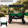 SAMAX Faltbarer Bollerwagen Offroad mit Dach - Schwarz / Rot