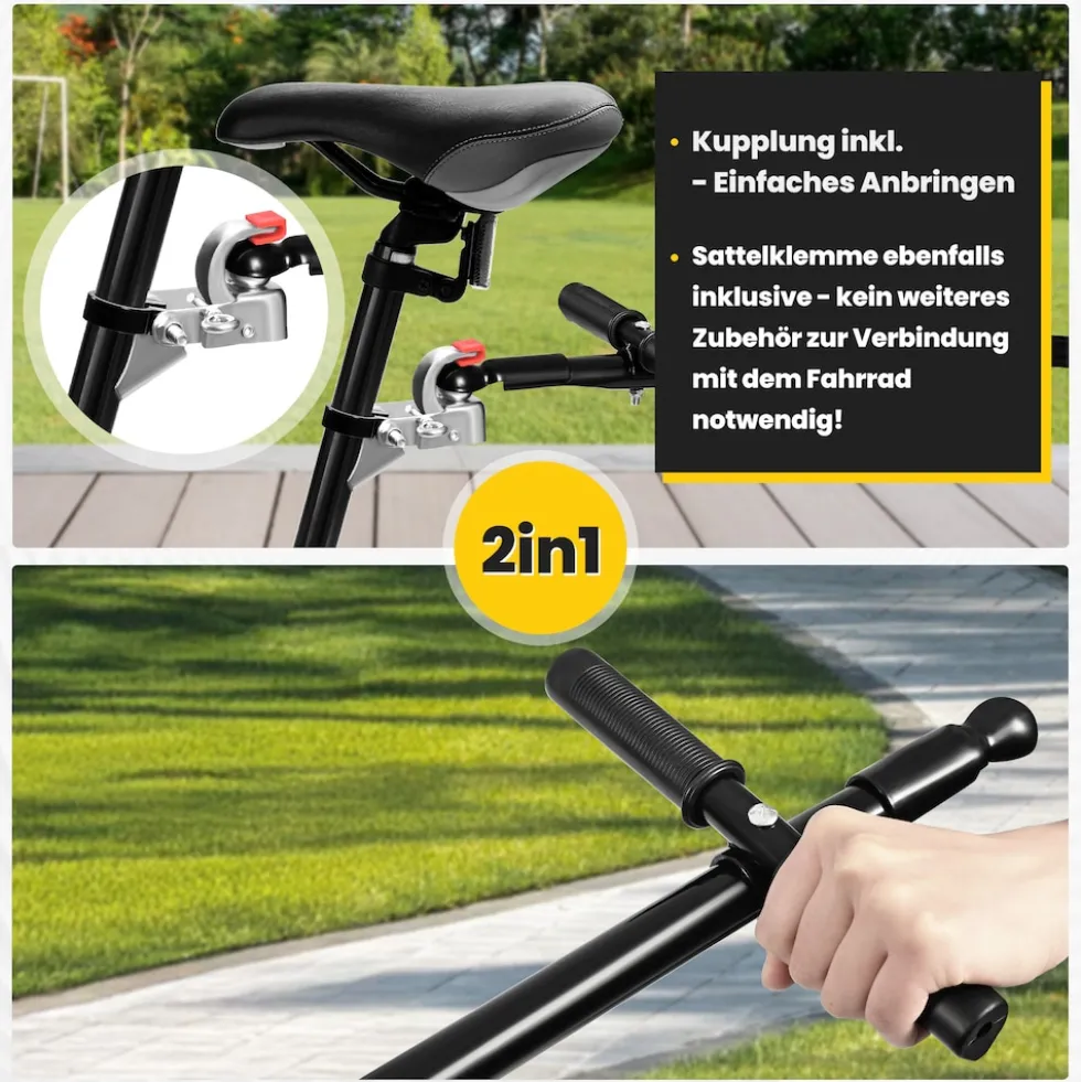SAMAX Lastenanhänger / Fahrradanhänger 90 Liter / 80 Kg mit Kupplung - Mountain