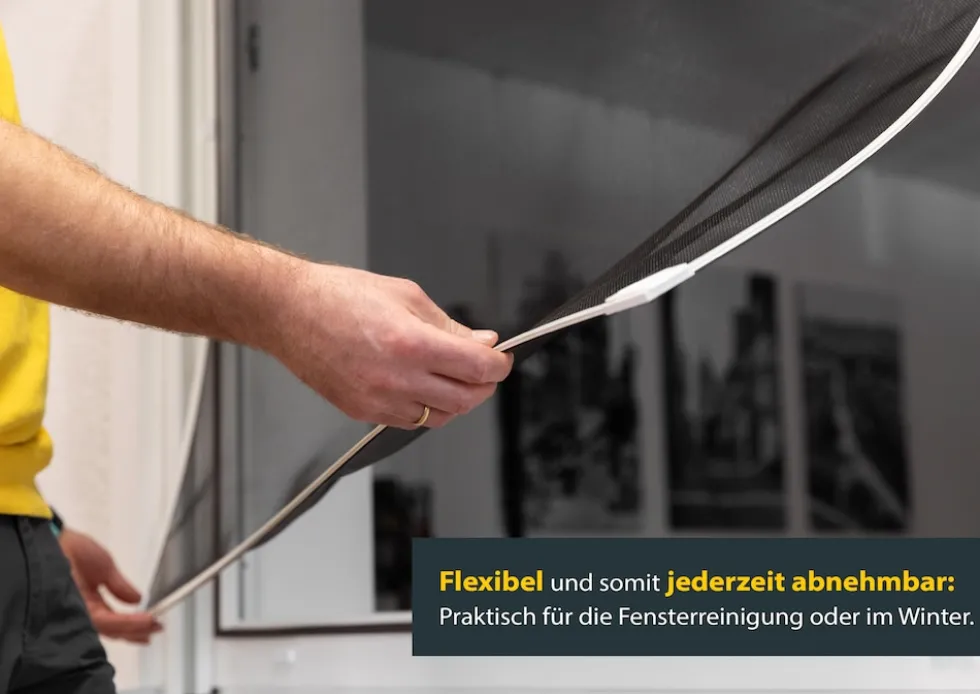 Schellenberg Fliegengitter-Magnetrahmen mit Fiberglasgewebe, weiß, 100 x 120 cm