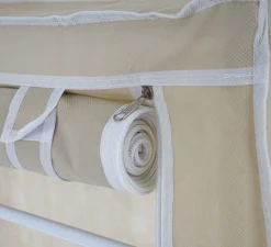 Schuhschrank Campingschrank Faltschrank Stoff 140x52x18cm creme