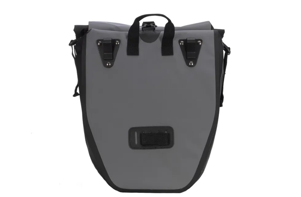 Seitenpacktasche, 100 % wasserdicht, reflektierende Elemente, mit Tragegriff, Volumen: 20 Liter, Farbe: grau
