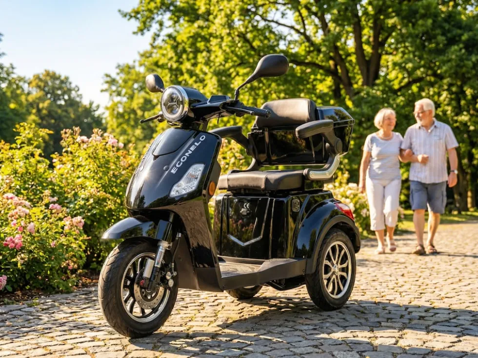 Seniorenmobil P1000, Lithium-Akku, 25 km/h, 1000 Watt, Schwarz