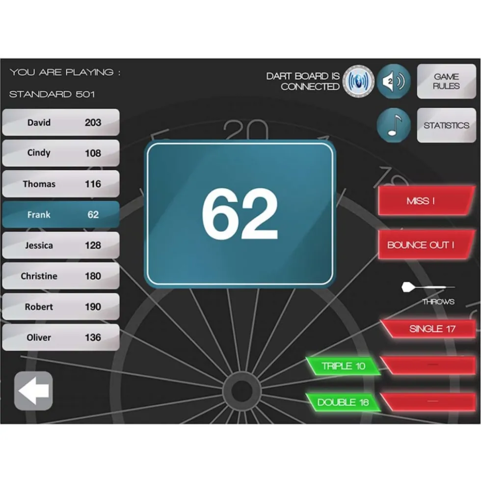 SMARTNESS ELEKTRONIK DARTBOARD ARCADIA 4.0, 2-LOCH ABSTAND