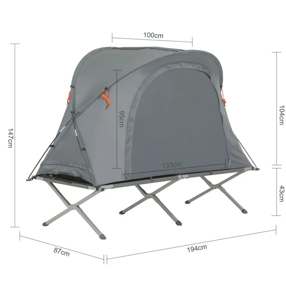 SoBuy Campingzelt 4 in 1 Set Hellgrau 193x145x160cm Funktional