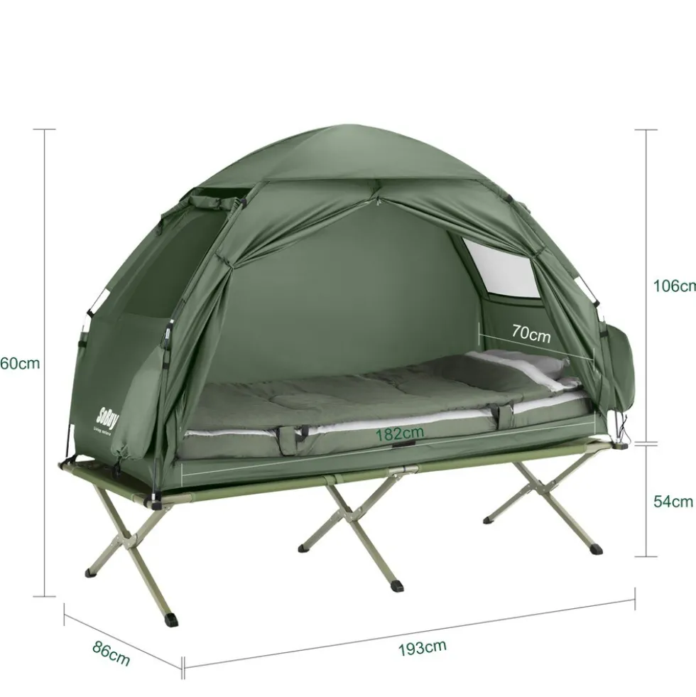 SoBuy Campingzelt mit 1 Tür Grün Funktional