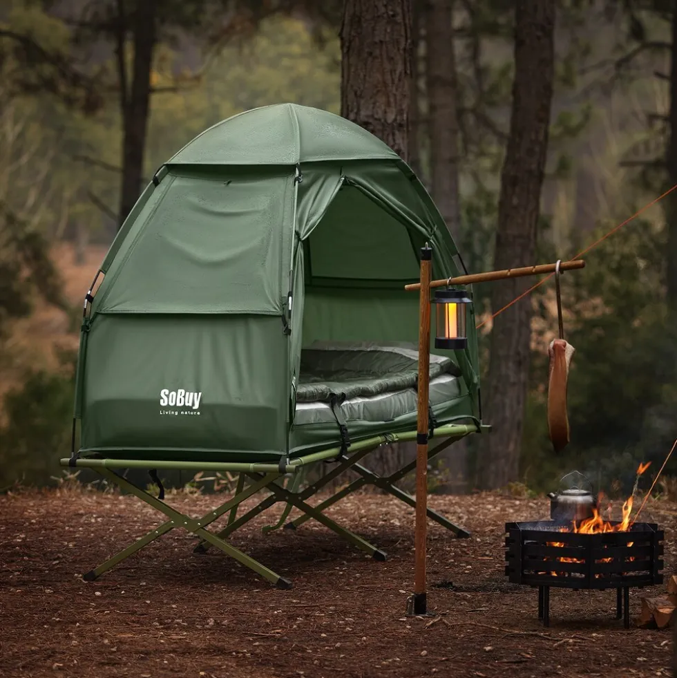 SoBuy Campingzelt mit 1 Tür Grün Funktional