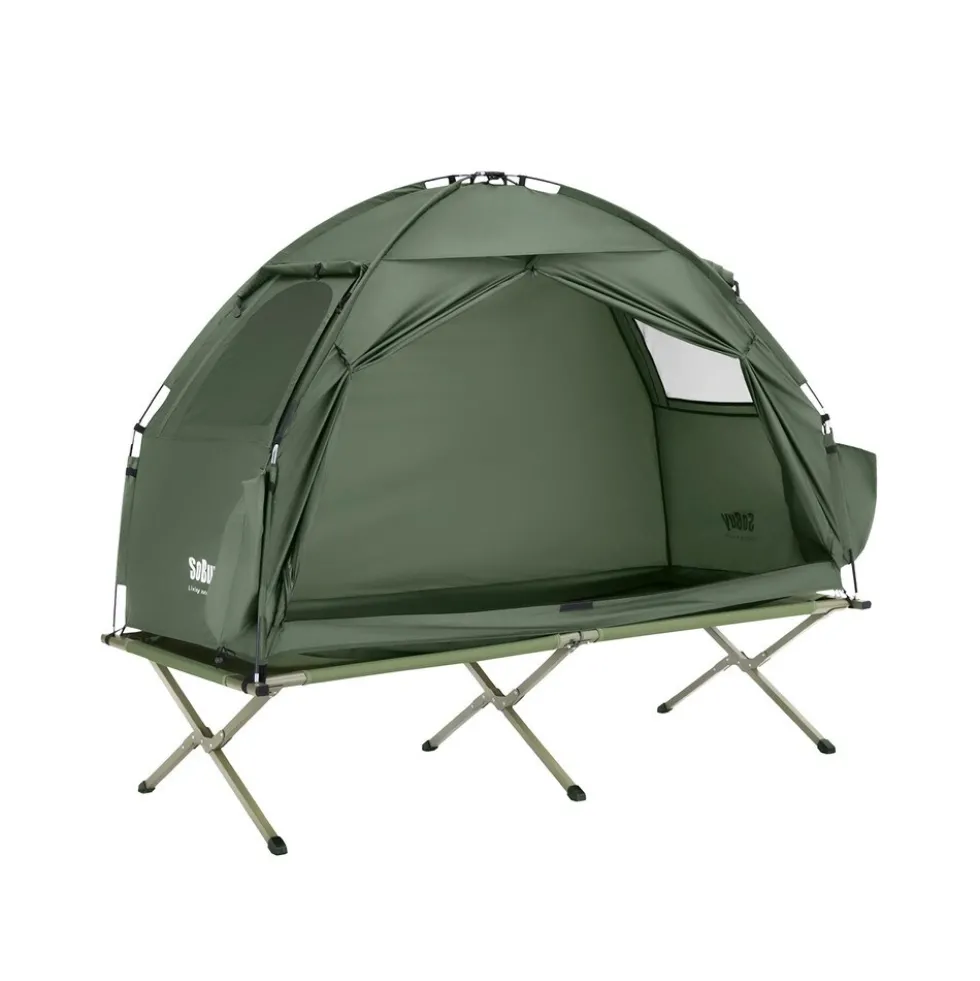 SoBuy Campingzelt mit 1 Tür Grün Funktional
