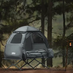 SoBuy Campingzelt mit 1 Tür Hellgrau Funktional