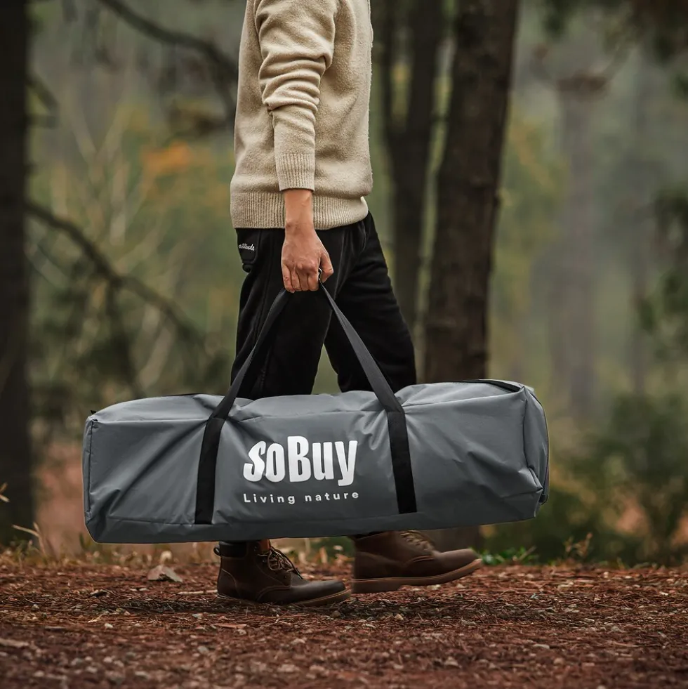 SoBuy Campingzelt mit 1 Tür Hellgrau 193x145x185cm Funktional