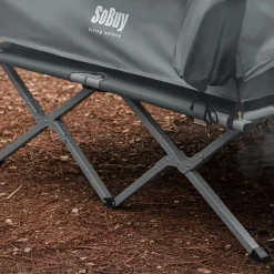 SoBuy Campingzelt mit 1 Tür Hellgrau 193x145x185cm Funktional